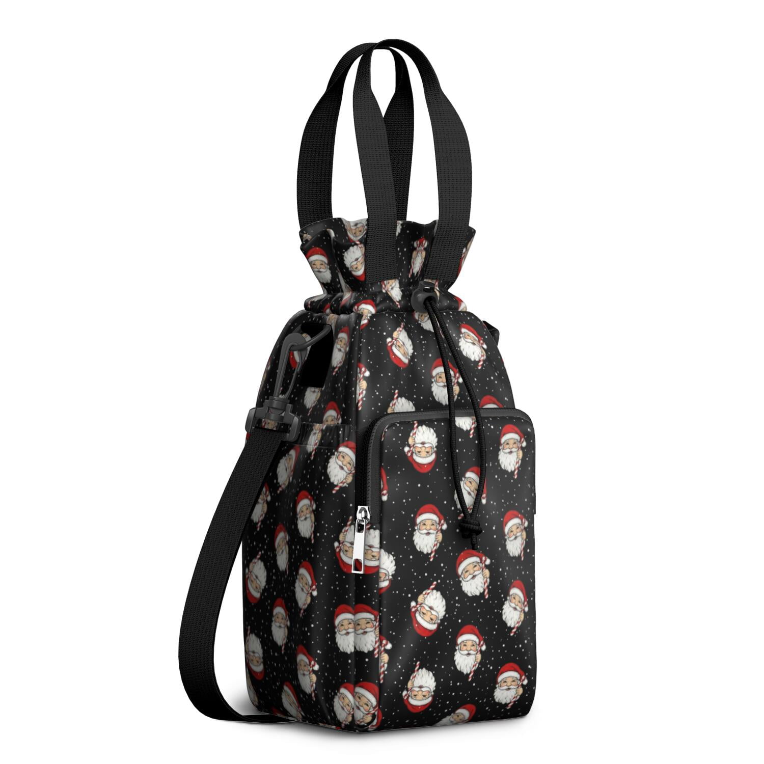 Christmas Santa Candy Cane Dot Pattern Water Bottle Holder with Strap ...