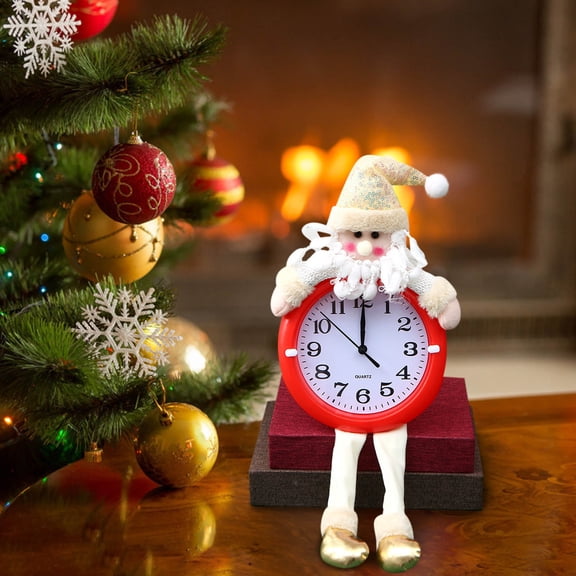 Christmas Santa Claus Alarm Clock, Cute Silent Holiday Bedside Clock, Festive Snowman Decorative Gift