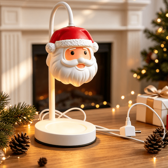 Christmas Santa Claus Bedside Table Lamp, 2026 Cute Santa Shade Portable Desk Light, Warm Night Lamp for Home, Dorm, Office Christmas Ornament