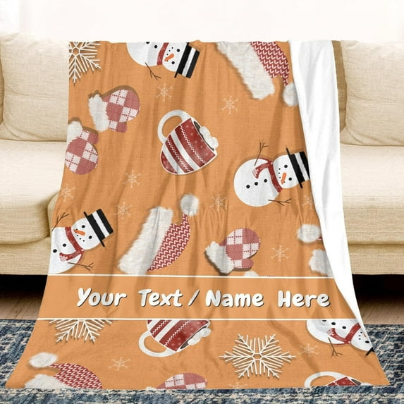 Christmas Santa Claus Blanket, Customized Blanket with Name, Personalized Blanket Throw Blankets for Adult Kid Christmas, 30" x 40"