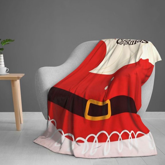 Christmas Santa Claus Blanket Santa Claus Flannel Blanket Plush Warm Xmas Winter Decor for Gift Sofa Couch Bed 40''‘x30’''