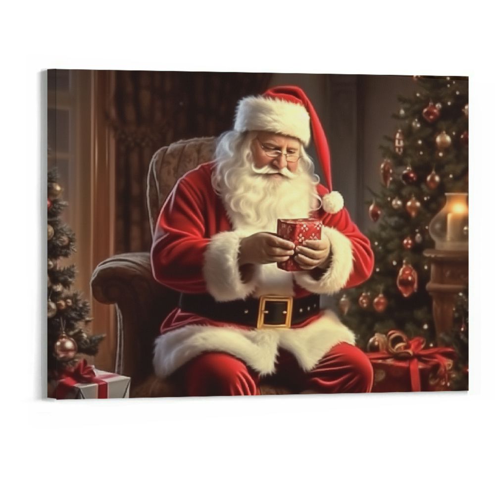Christmas Santa Claus Canvas Art Poster And Wall Art Picture Print