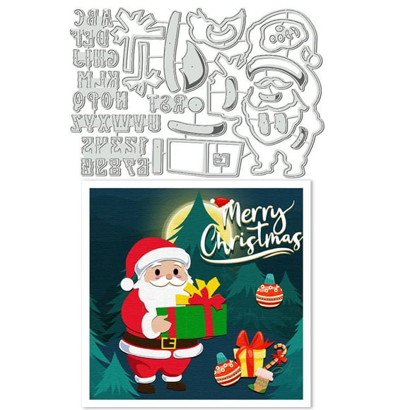 Christmas Santa Claus Carbon Steel Cutting Dies Stencils for DIY Scrapbooking Photo Album Decorative Embossing Paper Card Santa Claus 196x132x0.8mm