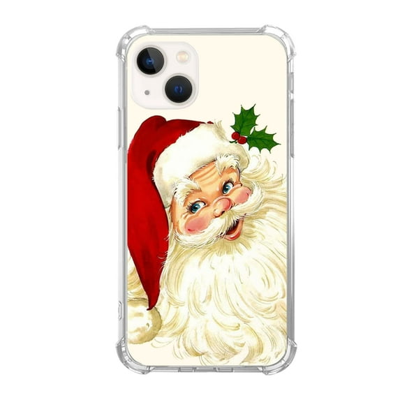 Christmas Santa Claus Case Compatible with iPhone 13,Aesthetic Art Design TPU Bumper Bumper Cover Case