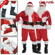 ROAONOCOMO Christmas Santa Claus Cosplay Costume, Five Pieces Fancy Dress For Adults