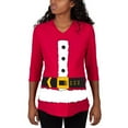 thumbnail image 1 of Christmas Santa Claus Costume Red Maternity 3/4 sleeve T-shirt - Large, 1 of 1