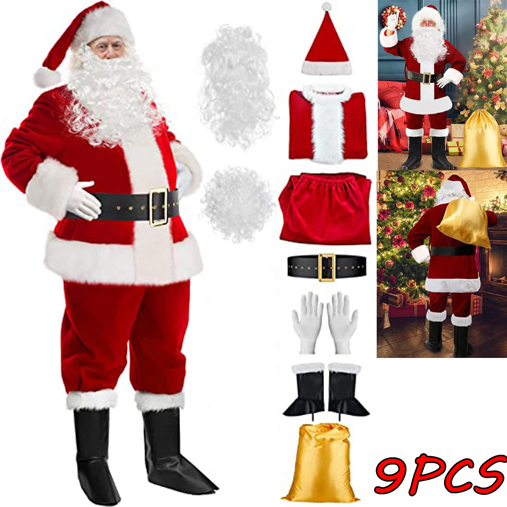 Christmas Santa Claus Costume for Men and Women, Santa Claus Costume