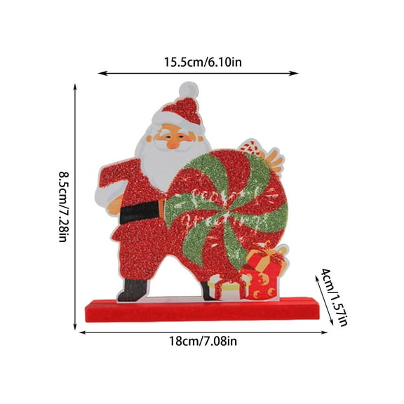 Christmas Santa Claus Crafts Wood Decoration Desktop Ornaments Dining Table Centerpieces Wood Ornaments Wood Signs Desktop