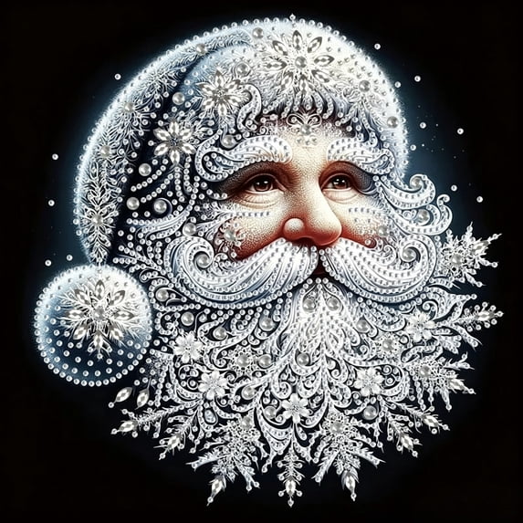 Christmas Santa Claus Diamond Painting Kit, 5D Diy Rhinestone Mosaic Art for Adults, Festive Holiday Wall Decor Craft Set 1 Pack