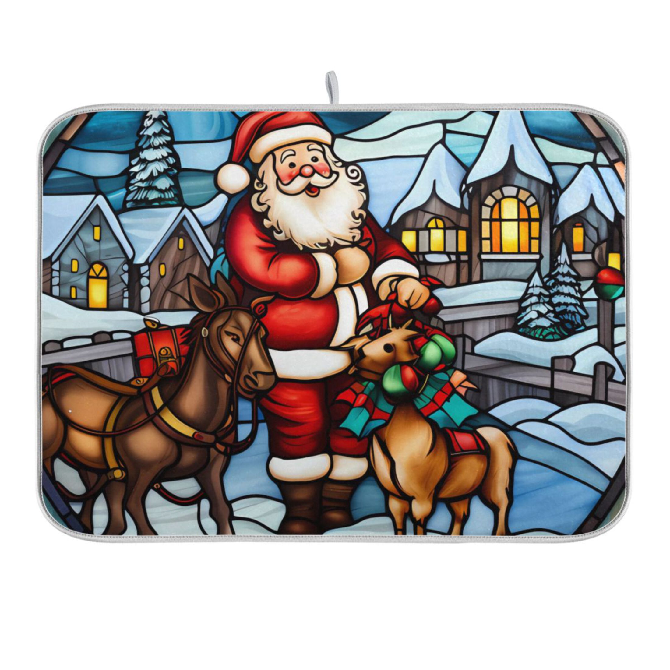 Tappetino Assorbente Per Piatti Caroline's Treasures Con Babbo Natale, 35,6 X 53,3 Cm, In Poliestere - 2