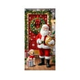 thumbnail image 1 of B Santa Claus Pattern Christmas Door Cover 35X71 Inch Holiday Door Decoration Festive Party Decor Polyester Material With Hanging Design, 1 of 5