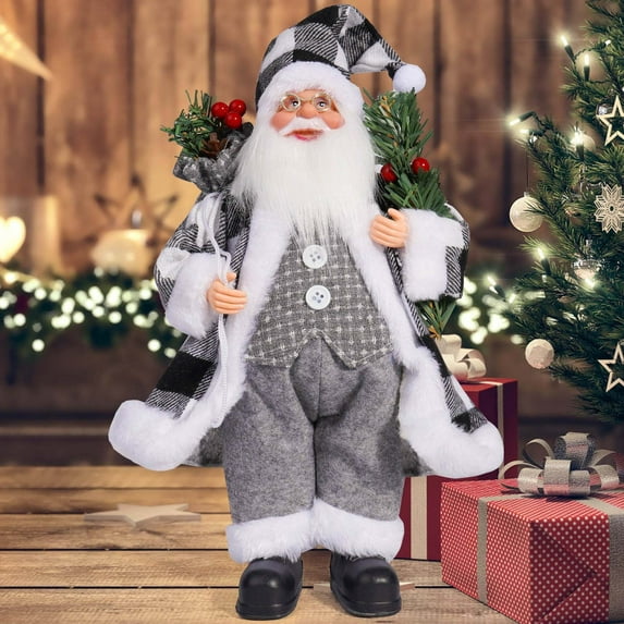 Christmas Santa Claus Dolls, Santa Claus Doll Display, Standing Santa Claus Figurine, Vibrant Colors Santa Claus Figure For Holiday Decor