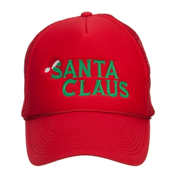Christmas Santa Claus Embroidered Foam Cap - Red OSFM