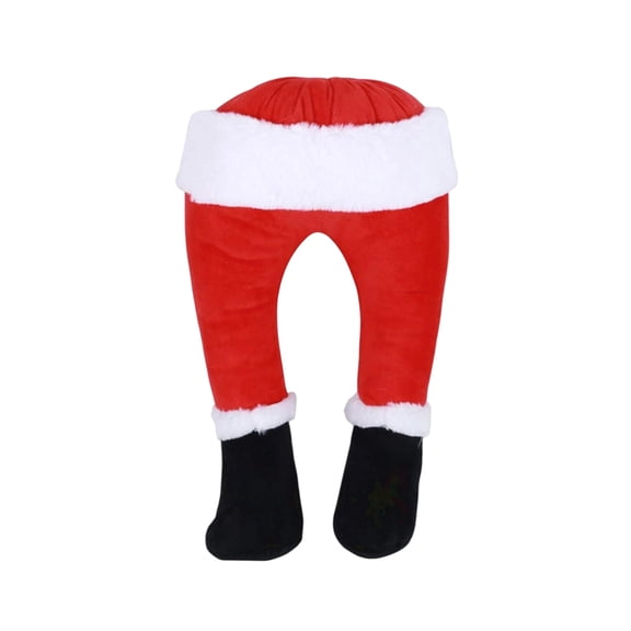 Christmas Santa Claus Fake Legs Decoration, Plush Santa Legs Ornament with Black Boots for Xmas Tree Hanging Holiday Party Home Wall Decor
