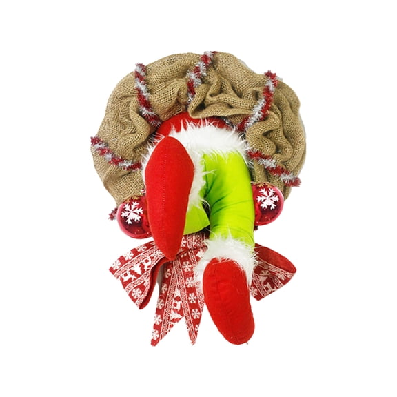 Christmas Santa Claus Front Door Hanging Pendant Elf Legs Cloth Personality Xmas Tree Ornaments Garland 11.8*15.75in