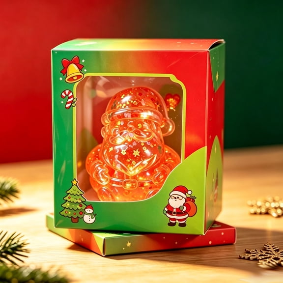 Christmas Santa Claus Glitter Squishies Toys, Slow Rebound Glitter Filled Fidget Toy, Decompression Squeeze Toy, Christmas Stocking Stuffers for Kids Adult
