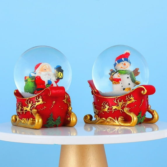 Christmas Santa Claus Glowing Crystal Ball, Lighted Snow Globe Christmas Christmas Decor Cute, Christmas Snowglobes Christmas Desk Decor
