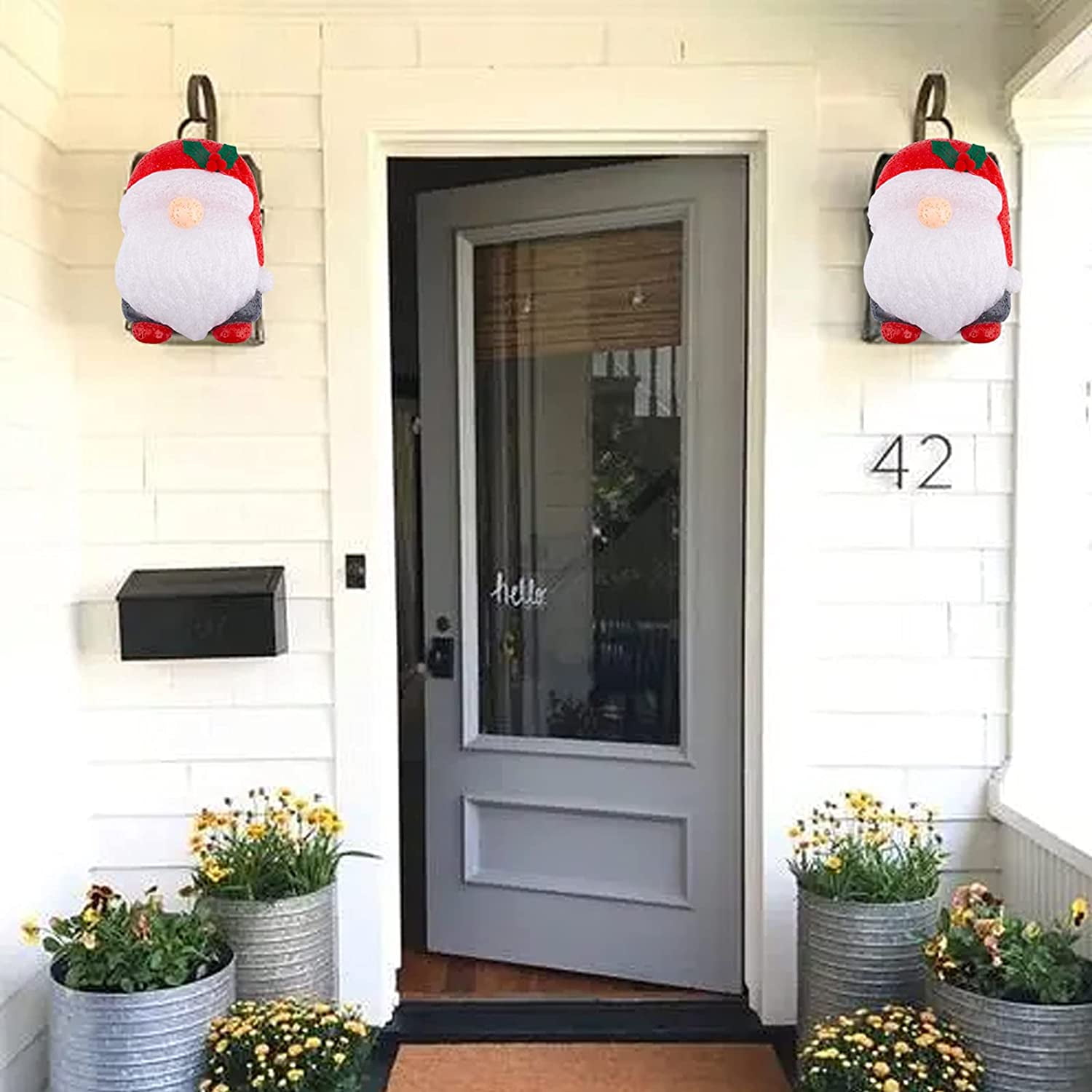 Christmas Santa Claus Gnome Porch Light Covers Christmas and Holiday