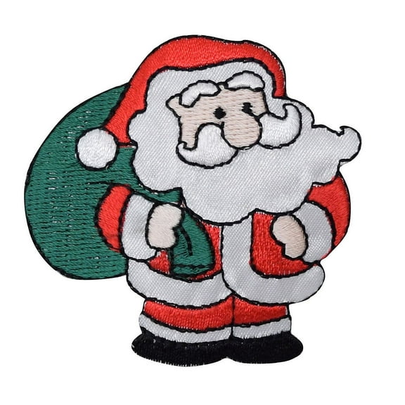 Christmas - Santa Claus - Green Gift Bag - Presents - Iron on Applique/ Embroidered Patch