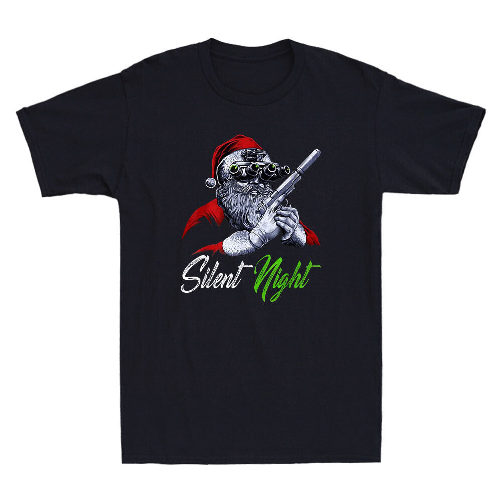 Christmas Santa Claus Guns Silent Night Santa Vintage Men's Short
