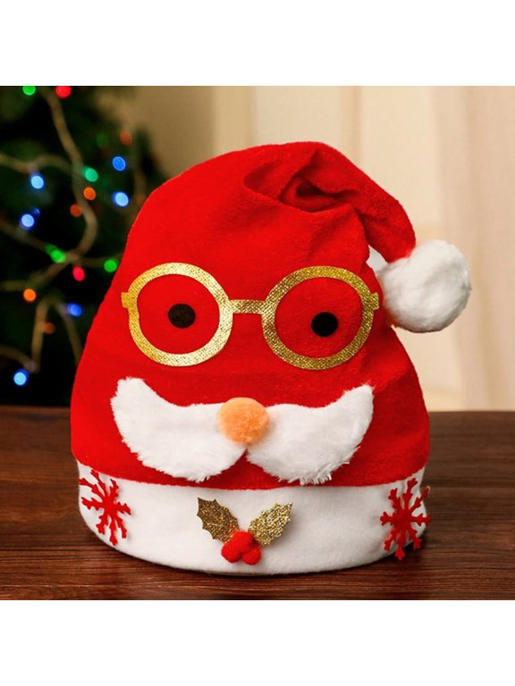 Christmas Santa Claus Hats for Adults Unisex Women Cute Funny Xmas Supplies Plantation Hat for Party Holiday Christmas Gift