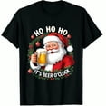 thumbnail image 1 of Christmas Santa Claus Ho Beer O Clock Holiday Design Festive Party Wear Black Funny Graphic T-Shirt for Men and Women, 1 of 4
