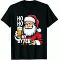 thumbnail image 1 of Christmas Santa Claus Ho My Byter Beer Gift Print Holiday Party Wear Black Funny Graphic T-Shirt for Men and Women, 1 of 4