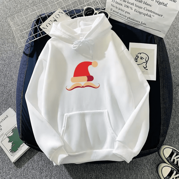 Christmas Santa Claus Hooded Sweatshirts , Men Women Tops, Casual Christmas Clothes (S-3XL)
