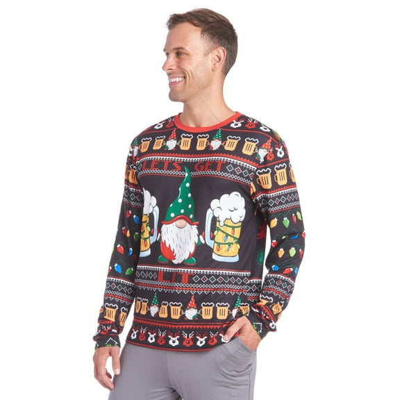 Christmas Santa Claus Long Sleeve Lounge Sleep Pajama Shirt Adult