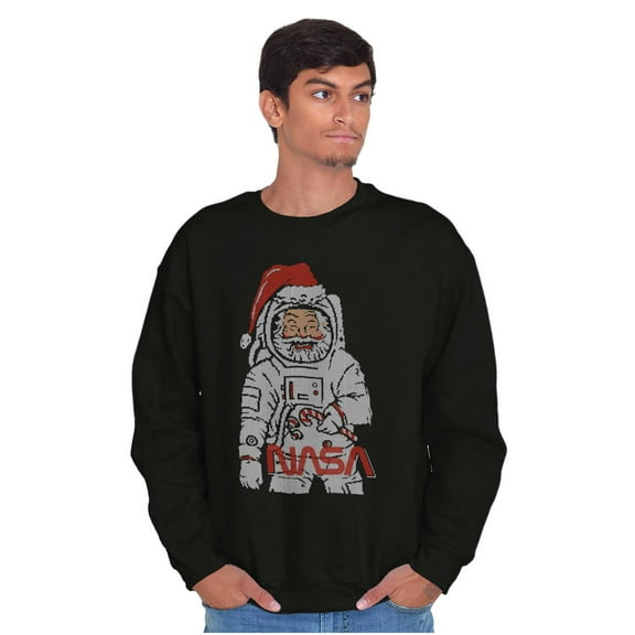 Christmas Santa Claus NASA Astronaut Sweatshirt for Men or Women Brisco Brands S