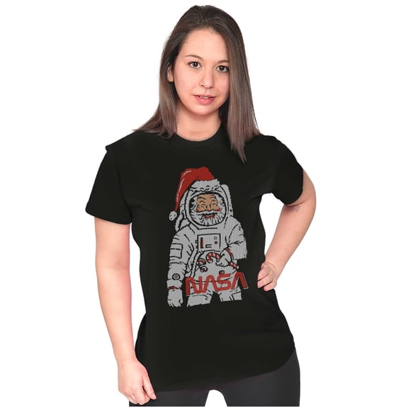 Christmas Santa Claus NASA Astronaut Women's Plus Size Shirt Brisco Brands 2X