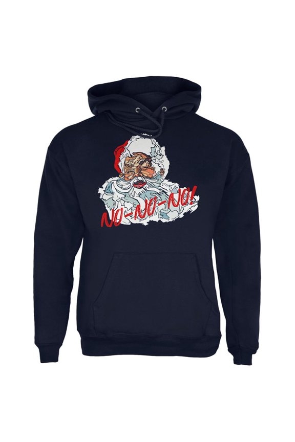 Christmas Santa Claus No No No Funny Mens Hoodie Navy LG
