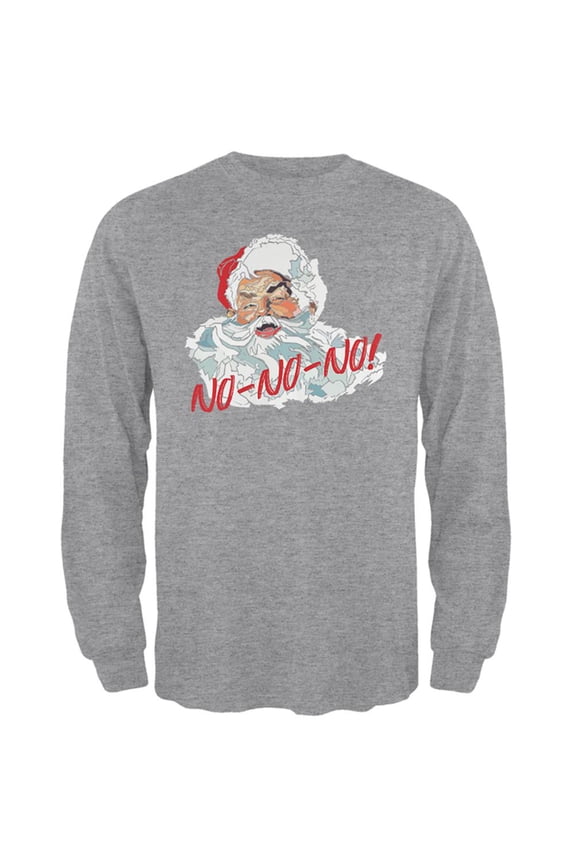 Christmas Santa Claus No No No Funny Mens Long Sleeve T Shirt Heather LG