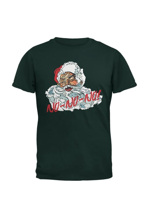 Christmas Santa Claus No No No Funny Mens T Shirt Forest Green SM