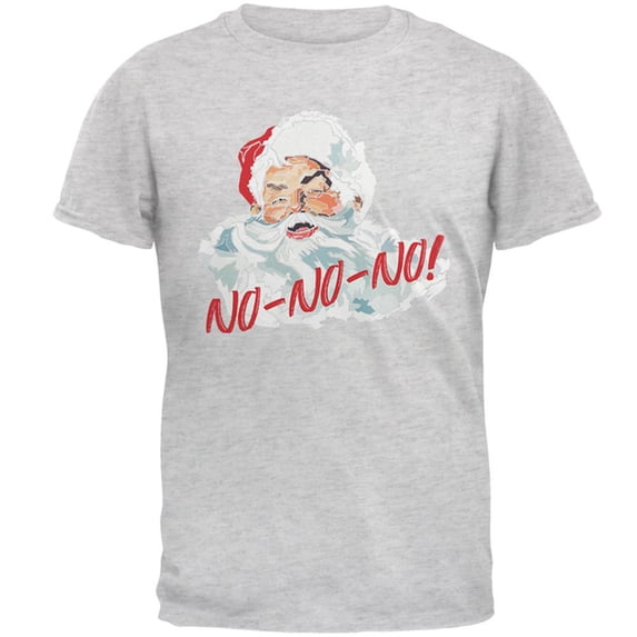 Christmas Santa Claus No No No Funny Mens T Shirt Heather 3X-LG