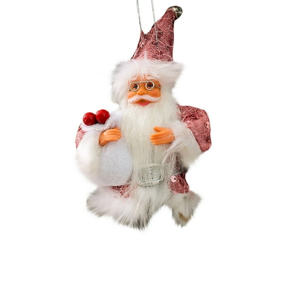 Christmas Santa Claus Ornament, Christmas Tree Hanging Decoration, Adorable Standing Santa Figurine with Gift Bag, Eco-Friendly Durable Material, 7.1 Inch Indoor Holiday Table Decor