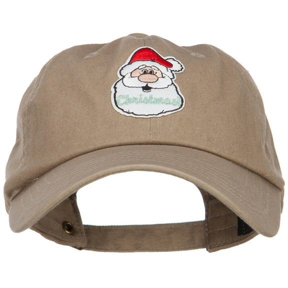 Christmas Santa Claus Patched Unstructured Cap - Khaki OSFM