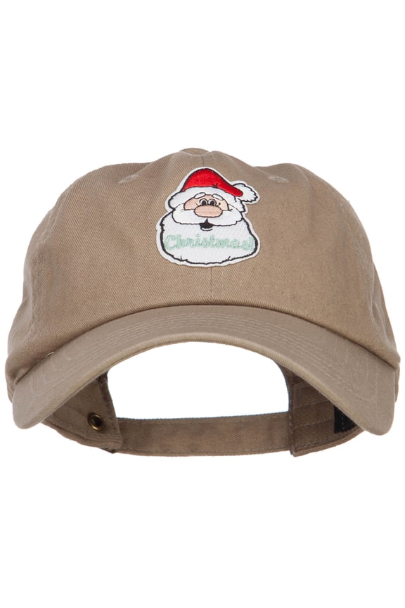 Christmas Santa Claus Patched Unstructured Cap - Khaki OSFM