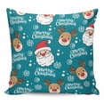 thumbnail image 1 of Christmas Santa Claus Pillow Covers 20x20 Inch Decorative Throw Pillow Cover, Cartoon Xmas Elk Snowflakes Blue Sofa Pillowcases Accent Cushion Case Home Decor Bedroom Living Room, 1 of 6