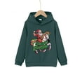 thumbnail image 1 of Christmas Santa Claus Print Boys Girls Kids Casual Creative Fleece Hoodie Pullover Sweatshirts, Hooded Long Sleeve Tops, Children's Trendy Clothing Outdoor, 1 of 8