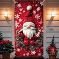 thumbnail image 1 of Christmas Santa Claus and Reindeer Door Cover Festive Holiday Decoration for Home Entrance, Winter Wonderland Christmas Decor Holiday Party Supplies 35 x 71Inch, 1 of 6
