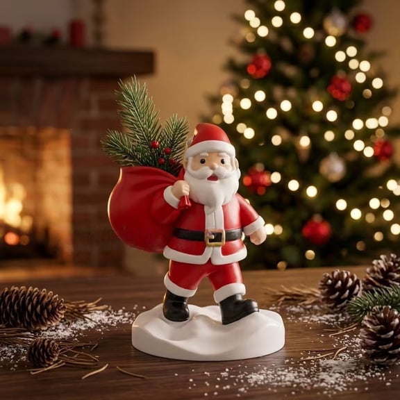 Christmas Santa Claus Resin Flower Pot, Multi Functional Storage Organizer Figurine, Decorative Catch All Planter for Keys Candy, Holiday Tabletop Decor Gift for Home Shelf Mantel, Red