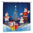 thumbnail image 1 of Christmas Santa Claus Shower Curtain, Xmas Snowman Shower Curtain for Bathroom, Vintage White Christmas Tree Shower Curtain 72X72, 1 of 7