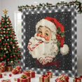thumbnail image 1 of Christmas Santa Claus Shower Curtains for Bathroom, Winter Xmas Holly Leaf Snowy Black Waterproof Fabric Shower Curtain, Decorative Bathroom Curtain for Bathtub, 72"x84", No Hooks Included, 1 of 9