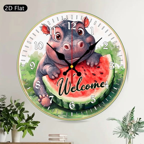 Christmas Santa Claus Silent Round Wall Clock Festive Holiday Home Decor