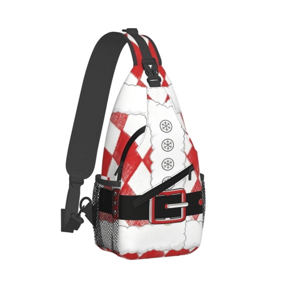 Christmas Santa Claus Sling Crossbody Bag Cross Body Backpack Travel Hiking Daypack