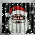 Christmas Santa Claus Snowflake Shower Curtain Festive New Year