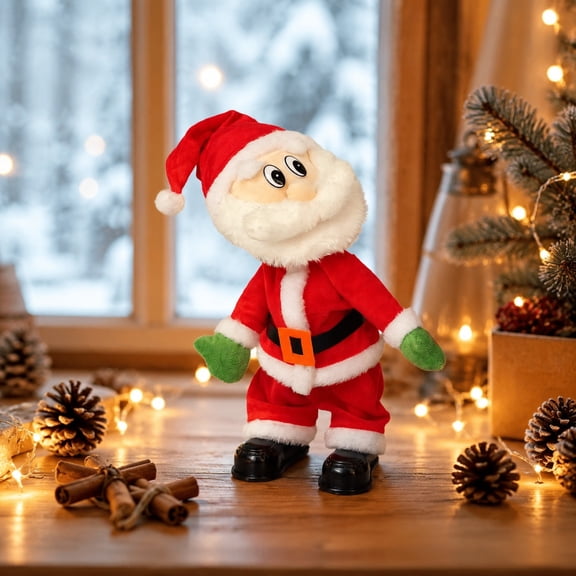 Christmas Santa Claus Stuffed Animal, 13.39in Dancing Santa Plush Doll Christmas Toys, Electric Moving Santa Decoration for Christmas Party Home Decor and Holiday Celebration