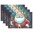 thumbnail image 1 of Christmas Santa Claus Trees 12×18 inch Placemats Heat Resistant Washable Foldable Rectangular Placemats Set Decoration Indoor Outdoor for Kitchen Dining Table 1PC, 1 of 8