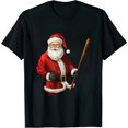 thumbnail image 1 of Christmas Santa Claus With Baseball Bat Boys Kids Teens Xmas T-Shirt, 1 of 5